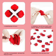 2000PCs Red Rose Petals, Silk Rose Petals for Wedding, Romantic Night, Proposal