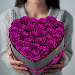 Krinzitt Forever Flowers, 27 Fresh Preserved Rose in 27 roses, Purple-27