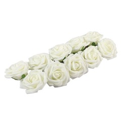 10-Pack Cream White Bridal Bouquet Flowers