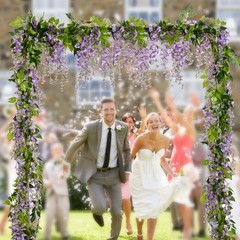 Lvydec Wisteria Artificial Flowers Garland, 4 Pcs Total 28.8ft Light Purple