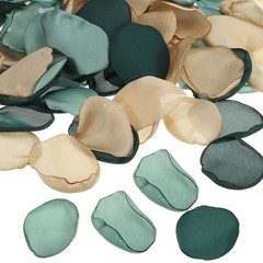 400 Pcs Silk Rose Petals, Artificial Flower Fake Rose Petals Dark Green Mixed