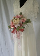 Garden and Pink Lace Silk Wedding Bouquet