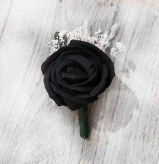 Black Purple Moody Bridal Bouquet Sola Wood Wedding Flower Artificial Bridesmaid