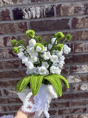Handmade Pipecleaner Wedding Bouquet & Buttonhole – Lily of the Valley Set