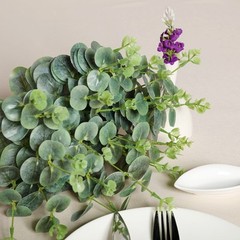 2 Bushes 19″ Frosted Green Eucalyptus Artificial Greenery Wedding Party Bouquets