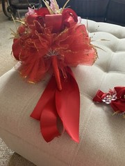 Red And Gold Quinceañera Bouquet