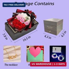 EIGHTOWN Roses Bouquet Artificial Flower – Preserved Red Rose Flowers with Love
