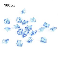 100pcs Light Sky Blue Fake Crushed Ice Acrylic Gems Vase Filler 11-14mm