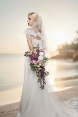 Lisuun Wedding Bouquets for Bride, 16 Inches Wedding Flower Bouquet, Silk Round