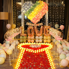 6000 Pcs Artificial Rose Petals with 72 Pcs Romantic Flameless Candles, LED Hear