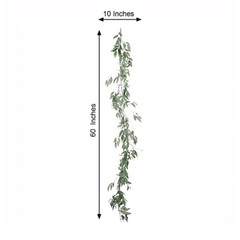 FROSTED GREEN 5 ft long Artificial Willow Foliage Garlands Wedding Decorations