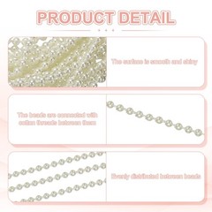 5.5 Yards Pearl Beads Garland, 5mm Faux Pearl Ribbon Pearls Chain String