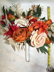 RinLong Fall Wedding Bouquet – About 16″ Tall – Marriage Artificial Flowers
