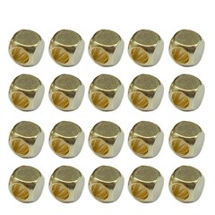 Pack of 20 Round/Square Brass Pendant Beads for Outdoor Paracord Accessories