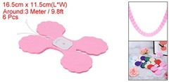 6Pcs 9.8ft Four-Leaf Paper Flower Garland Hanging Streamers Light Pink