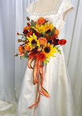 Bright Autumn Medley Faux Silk Bridal Bouquet