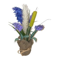New Artificial Flowers Arrangements Lilac Blue Mini Bouquets Burlap Centerp