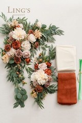 Ling’s Moment Fall Artificial Wedding Arch Flowers Kit Pack of 4, 2pcs Hangin…