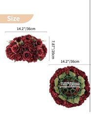 Nuptio Flower Wedding Centrepieces for Tables: 2 Pcs Burgundy Artificial Flower