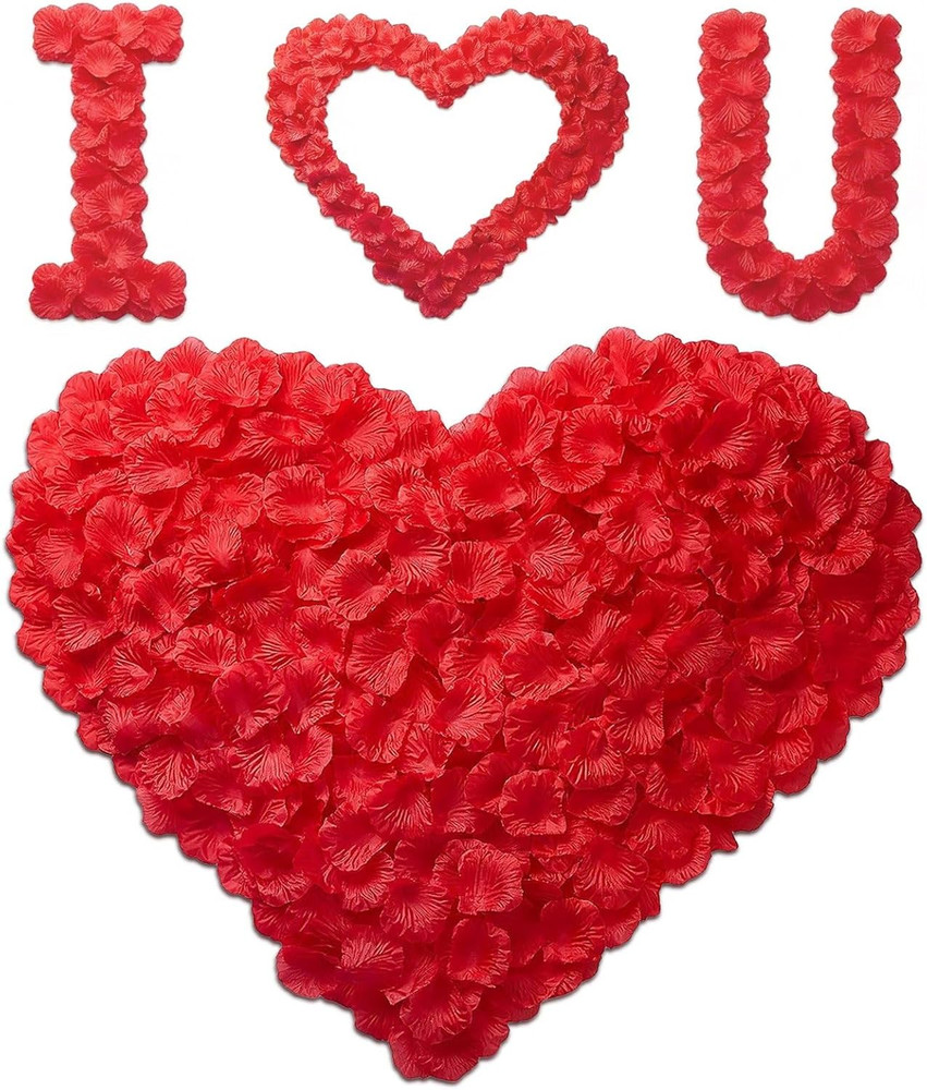 1200 Red Rose Petals – Artificial Fake Rose Flower Petals for Valentine’S Day,We