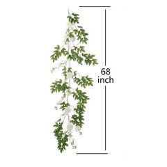 6 ft long Silk Peony Flowers Garland with Leaves and Bendable Wire Vine Party