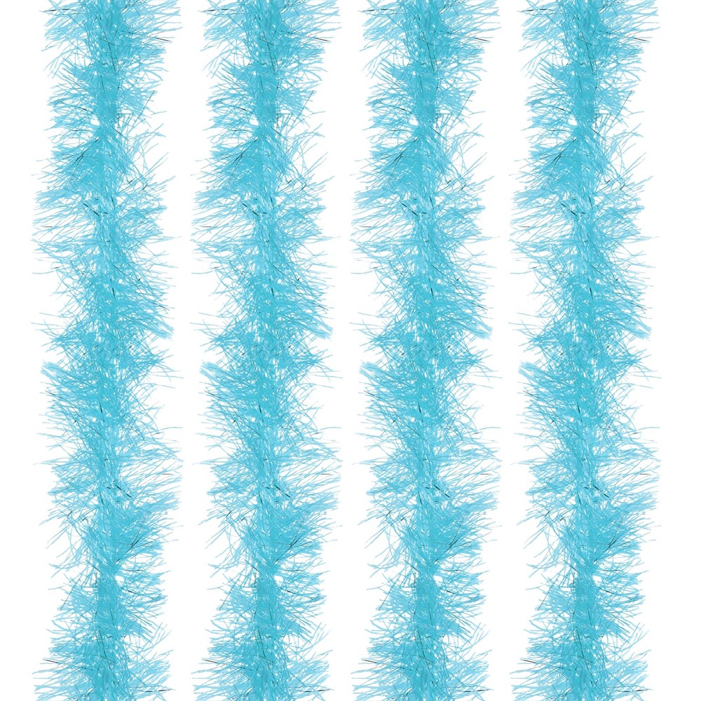5Ft Feather Boa, 4 Pcs Artificial Fluffy Feather Boas, Sky Blue