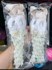 Pair Garland Hanging Artificial Orchid Wedding Ceremony Groom Bride Decor White