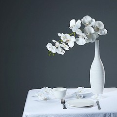 20 WHITE 4″ Faux SILK ORCHID FLOWER Heads Wedding Party Events Home Decorations