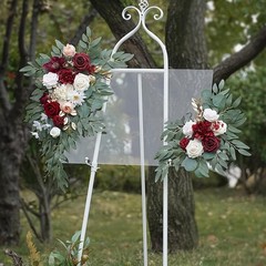 2 Pieces Wedding Aisle Decoration Wedding Arch Flowers Floral Arrangement Swag