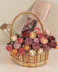 24pcs Artificial Flowers Fake Silk Rose with Long Stem for DIY Cream Pink