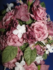 New Sullivan Inc. Grape French Rose/Stephanotis Silk Flowers Bridal Bouquet