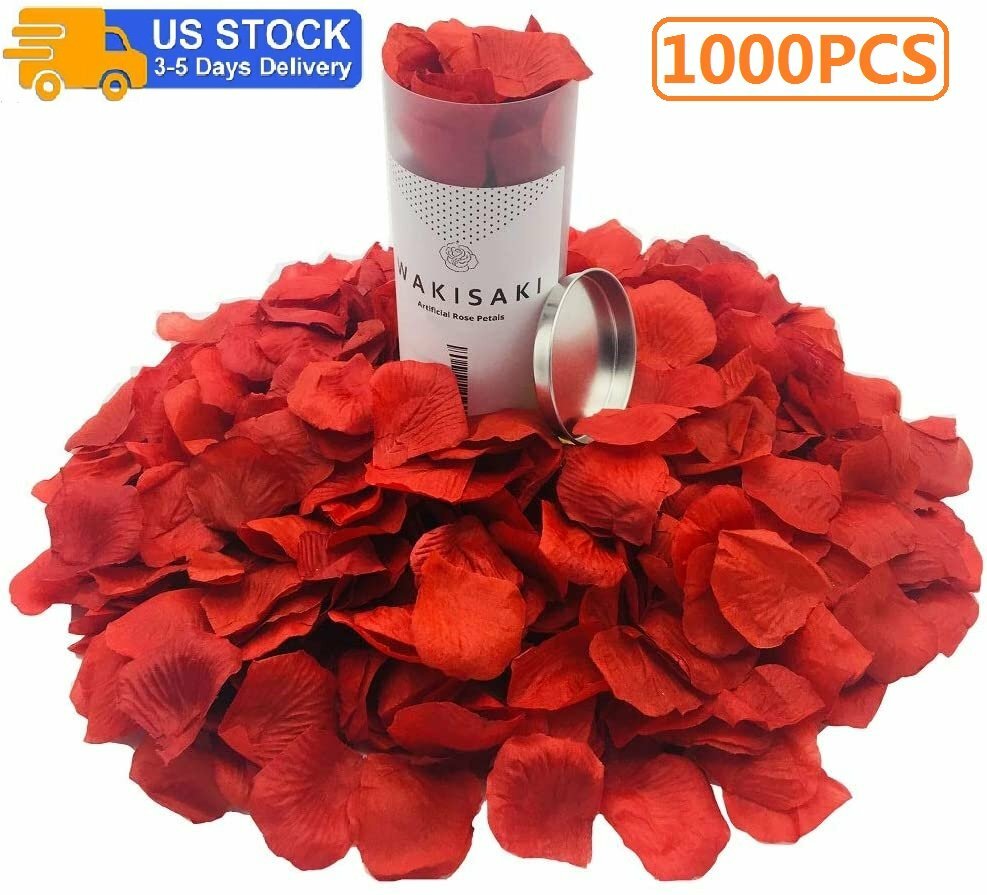 1000PCS Red Artificial Fake Rose Petals Wedding Event Romantic Night Party Decor