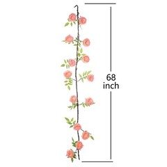 BLUSH 6 ft long Silk Peony Flowers Garland with Leaves Bendable Wire Vines Sale
