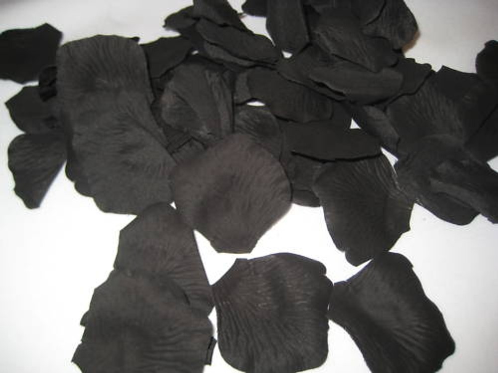 2000 BLACK ARTIFICIAL SILK ROSE PETALS WEDDING