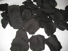 2000 BLACK ARTIFICIAL SILK ROSE PETALS WEDDING