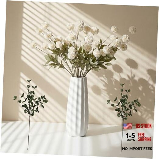 Fake Flowers for Vase–10 Pcs Silk Mini Chrysanthemum Artificial Flowers White