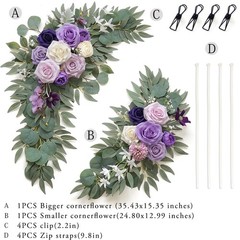 Olalaka Faux Flower Swag Set of 2 for Wedding Welcome Signs Floral Decoration…