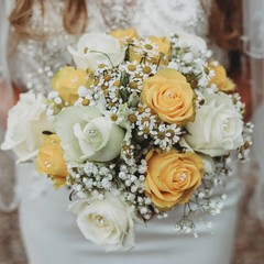 Bridal Flower Bouquet Holder 4 Pieces Wedding Foam Floral Handle Bouquet Hold…