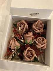 B2) ZING MOMENT Wedding 6 Boutonnieres Flowers Groomsmen/Groom Dusty Rose
