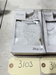 Simplicity Artificial Rose Petals White Glitter 200 Ct.