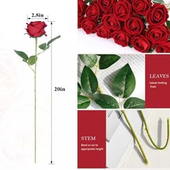 Pcs Artificial Roses Bulk Velvet Silk Red Rose Roses for Wedding 60 Burgundy