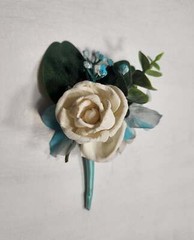 Turquoise Ivory Rose Sola Wood Bridal Wedding Bouquet Accessories