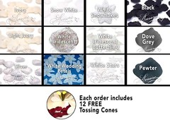 Silk Rose Petals 1200 Whites, Black, Grays