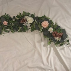 LING’S Moment Wedding Garland 5ft, Dusty Rose, White, Pastel Pink