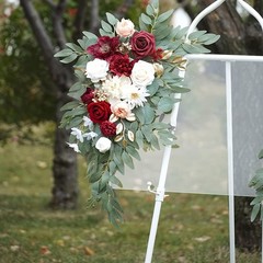 2 Pieces Wedding Aisle Decoration Wedding Arch Flowers Floral Arrangement Swag