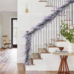 6ft Faux Lavender Garland – Purple Floral Decor for Weddings, 6ft-2pack