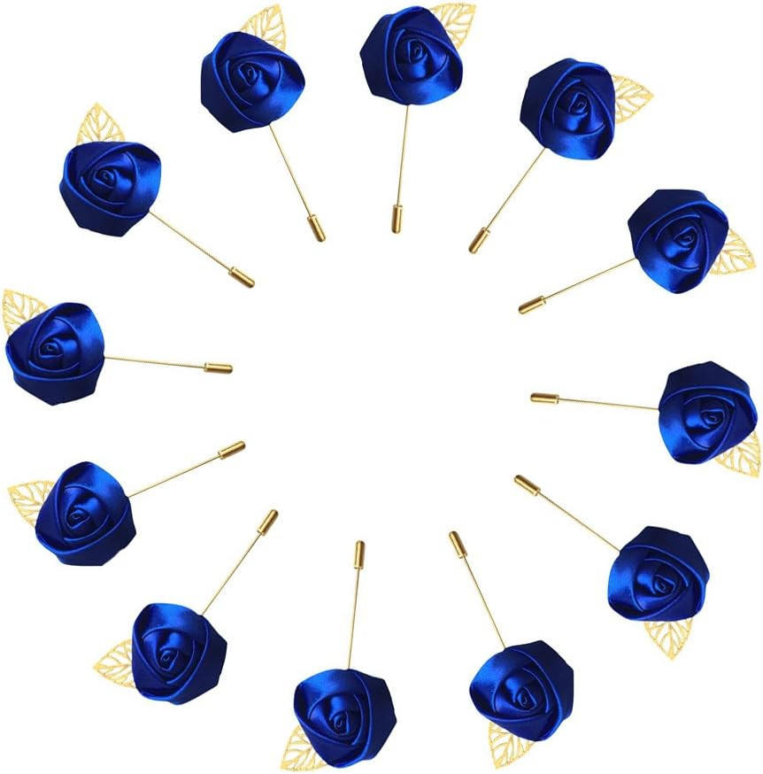 12Pieces/lot Groom Boutonniere Wedding Silk Rose(3.5cm) Flowers Accessories Prom