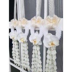 Pair Garland Hanging Artificial Orchid Wedding Ceremony Groom Bride Decor White