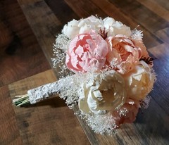Light Pink White Bridal Bouquet Blush Peony Bridesmaid Sola Wood Wedding Flowers