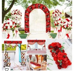 Wedding Arch Artificial Flowers – 6Pack Realistic Silk Roses All Occasions 